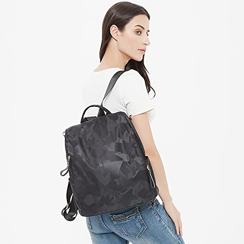 Lxygd Waterproof Nylon Women Backpack Multipurpose Shoulder Hobo Handbags Antitheft Travel Daypacks Backpacks Purse (Camo Black) #TOP6
