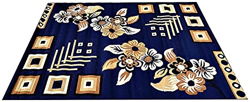 Image of Soft Thick Washable Rugs for Home Decor Living Room 6x8 Feet (180 x 235 Cm) Blue Color