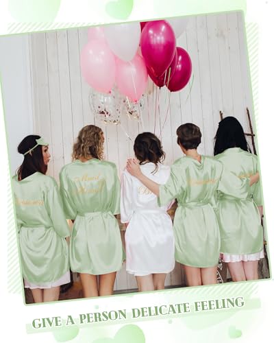 Image of Jecery 7 /12 Pcs Bridesmaid Robes Bride Kimono for Wedding Day Satin Embroidered Bridal Party Robes