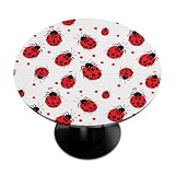 Mexpekil Mantel redondo ajustable con estampado de mariquitas con borde elástico, mantel impermeable para mesas de 36 a 42 pulgadas, mantel circular lavable para picnic al aire libre, cocina