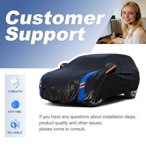 Image of Custom Fit SUV Car Cover for Mitsubishi Eclipse Cross (2018-2026), Upgraded Waterproof All Weather Outdoor Auto Cover with Driver Door Zipper & Mirror Pockets, UV /Snow /Dust Protection