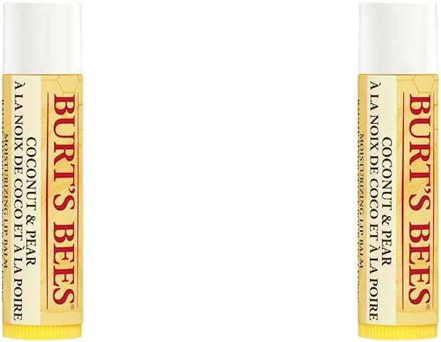 Burt's Bees Lip Balm Coconut & Pear, Moisturising Lip Balm With Beeswax & Vitamin E, 100% Natural Origin, 4.25g (Pack of 2)