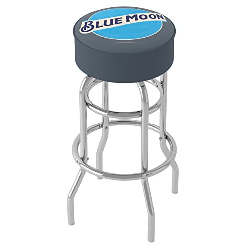 Bar Stool - Blue Moon Stool with Foam Padded Seat - Swivel Chair for Game Room, Garage, or Home Bar by Trademark Gameroom