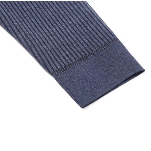 Disimlarl Men's Striped Spliced Sweaters Embroidery Long Sleeve Jumper Fake Two Piece Casual Pullover4