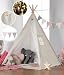 Haus Projekt Tipi Infantil Tipi Tienda con Colchoneta, Luces, Empavesado, Estuche - Tipi Indio para Niños, Tienda Campaña Portátil para Interior/Exterior para Niños Niñas, Certificado CE