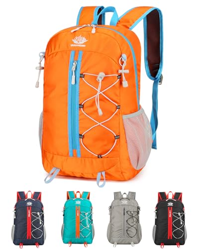 szyanlai Hiking Backpack for Women, 30L Ultra Lightweight Foldable Waterproof Rucksack,Back Pack Rucksack for Women Kids Camping Travel (Orange)