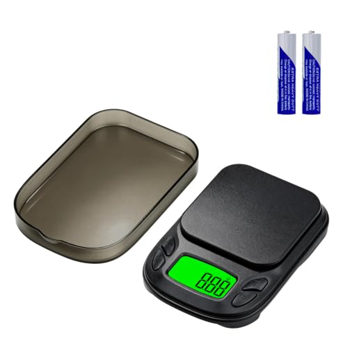 Mcbazel Báscula Digital de Bolsillo 500g/0.01g, Báscula de Precisión Portátil para Joyería con Pantalla LCD, Función Tara y PCS, 7 Unidades para Alimentos, Especias, Monedas