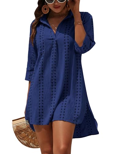 Image of Blooming Jelly Womens Swimsuit Coverups White Chiffon Bathing Suit Cover Up Bikini Swimwear Beach Dress Outfits