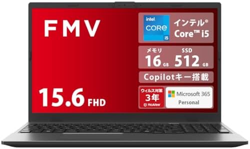 （10:00時点） FMV 富士通 ノートパソコン Note E WE1-K3 (MS 365 Personal/Copilotキー搭載/Win 11/15.6型/Core i5/16GB/SSD 512GB) FMVWK3E155_AZ