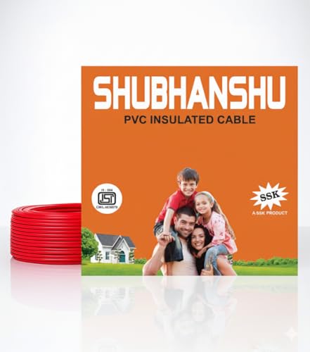 Image of 4.00 SQMM PVC Insulated Pure Copper Wire | Single Core Flexible Electric Cable | ISI Certified | 90 Meters | Red