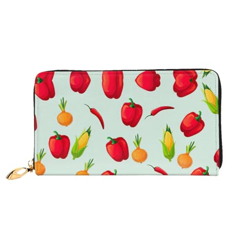 Portefeuille long classique en cuir à fermeture éclair grand rangement cartes