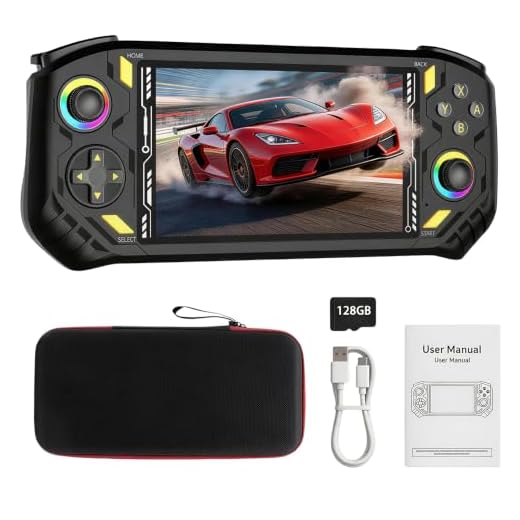 RG56PRO Retro Handheld Game Console with EVA Hard case (Black, 128.0, GB)