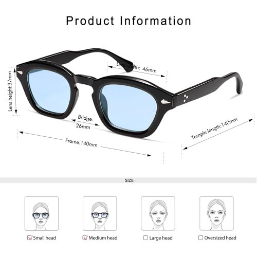 Small Retro Square Sunglasses for Women Mens Rectangle Sunnies AP3680