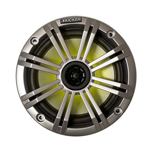 Image of KICKER 6.5 inch Silver LED Marine Speakers (Qty 6) 3 Pairs of OEM Replacement Speakers