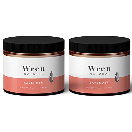 Wren Natural Deodorant Paste Cream with Organic Ingredients for Men and Women No Parabens No Aluminum, Lavender 2 Ounce Pack