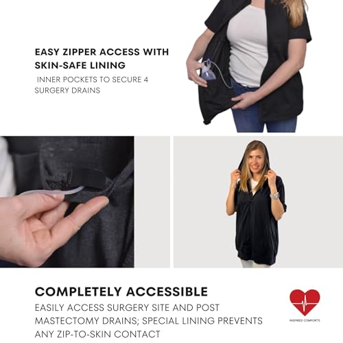 Inspired Comforts Mastectomy Recovery Hoodie with Drain Pockets2