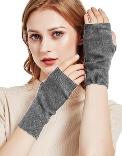 Novawo Wool Blend Fingerless Gloves Soft Arm Warmers Flexible Typing Gloves thumb #1