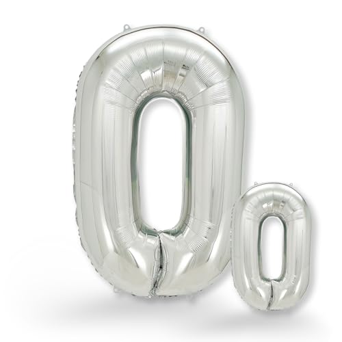 FUNXGO® Ballon Géant Numéro Argenté - Ballon decoration anniversaire - deco anniversaire - Gonflables à l'Hélium - Idéal pour Fêtes Filles et Garçons...