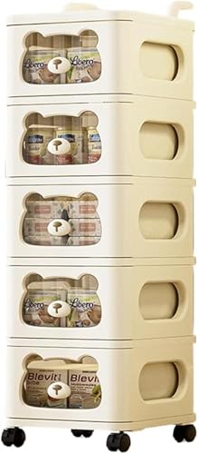 CokBlu引き出し式多層収納キャビネット キャスター付きモバイル収納キャビネット 収納ボックス付き漫画収納ラック おもちゃラック機能兼用 ベッドサイドテーブル対応 衣類おやつおもちゃ雑貨たっぷり収納 リビングルーム寝室最適?