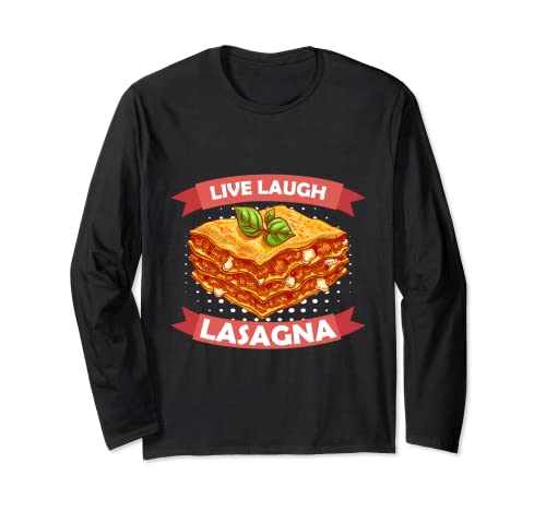 Vivere Laugh Lasagna Divertente Lasagna Amanti del cibo Italiano Maglia a Manica