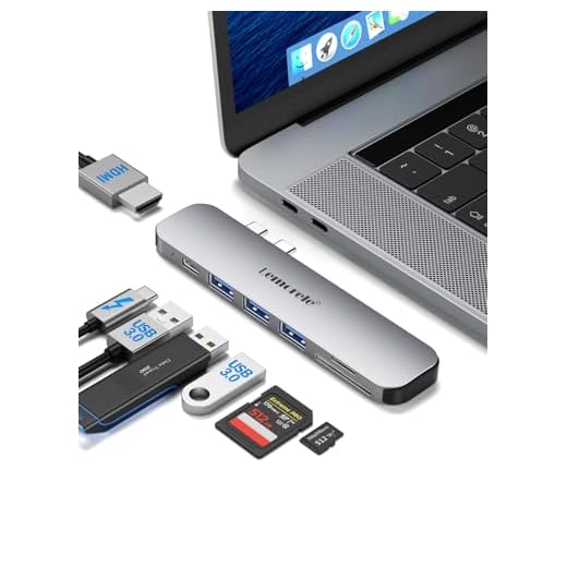 Lemorele USB C Hub for MacBook Pro/Air M1 M2 2022 2021 2020 2019 2018 13" 15" 16", 7 in 2 USB C Multiport Adapter Hub Mac Dongle w/4K HDMI, 3 USB 3.0, SD/TF 3.0, 100W PD 40Gbps Thunderbolt 3/4