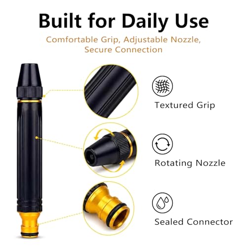 6PCS High Pressure Car Wash Nozzle – 2026 Upgraded Garden Hose Sprayer with Quick Connect, Adjustable Mist to Jet, No-Leak Seal & Anti-Slip Grip for Washing Cars, Watering Plants, Showering Pets by YAGUAN - Image 8