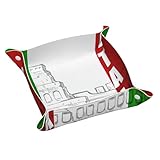 Bandeja de cuero con estampado de bandera italiana del Coliseo Romano, bandeja organizadora de cómoda, para entrada, mesa, joyas, llaves de reloj