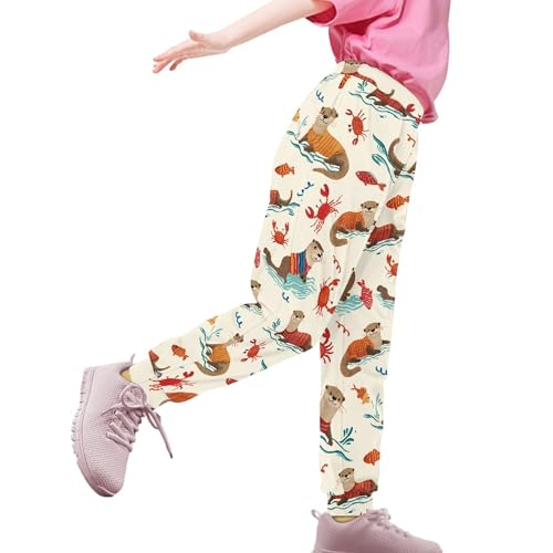 Sweatpants for Girls Casual Cute Elastic Waist Jogger Pants Spring Fall Bundle Foot Trousers with Pockets4