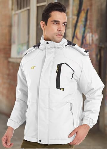 Image of QPNGRP Mens Waterproof Fleece Ski Jacket Windproof Winter Snow Coat