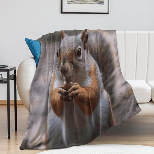 Couverture en peluche chaude et légère avec motif écureuil mignon - 2