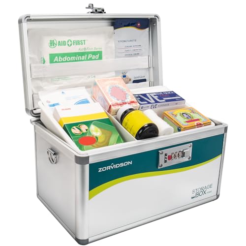 Image of Medication Combination Lock Box, Medicine Organizer Lockable Storage Boxes for Personal Items, First Aid Box Medical Box with Code Lock【Assembly Require】[14 * 8.5 * 8.5 inch] (Excluding Medicines)