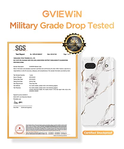 Gviewin Pixel 6A Case 6.1'', Stylish Marble Pattern, Slim Glossy Tpu, Shockproof Protective Cover - White/Gold (2022 Release) #TOP6