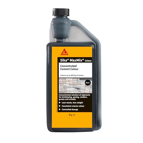 Sika MaxMix Cement Colour – Concentrated Colourant For Mortars, Rendering, Concrete And Pointing – Easy To Use – Economical – Black – 1 Litre