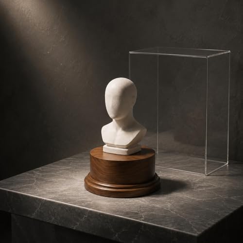 Socle figurine présentoir modèle noyer support collection étagère 8cm