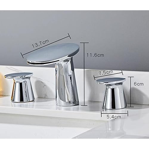 Robinet mitigeur de lavabo cascade eau chaude et froide double manette