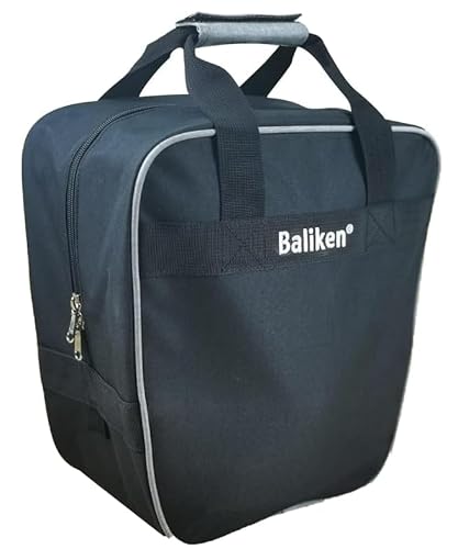 BALIKEN Bowling Single Tote Bag, Durable, Compact and Stylish Durability Easy to Carry Holds One bowling ball (Blue) (Black)