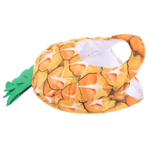 Chapeau masque ananas en peluche jaune vif avec coton PP ultra doux