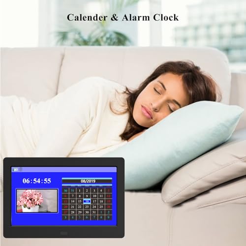 Image of Atatat Digital Photo Frame with IPS Screen - Digital Picture Frame with 1080P Video, Music, Photo, Auto Rotate, Slide Show, Remote Control, Calendar, Time, Support USB and SD Card (7 Inch Black)