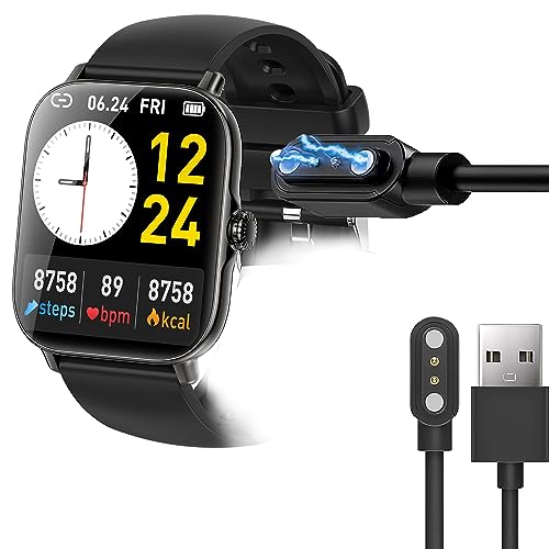 Lamshaw Compatible for Zhizhi Smart Watch Charger, Magnetic USB Replacement Charging Cable Compatible with Zhizhi P72 1.91 Inches Smart Watch (Black)