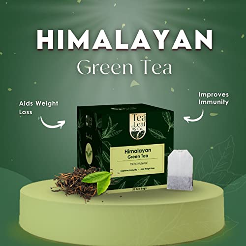 Image of Tea Leaf & Co. Himalayan Green Tea Refreshing Mountain Fresh Flavour Immunity Boost Made in India 25 Tea Bags Pack of 1