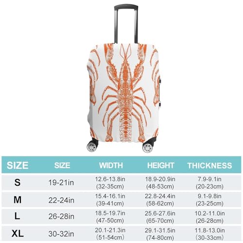 Orange Shrimp Pattern Travel Luggage Cover Washable Anti-scratch Suitcase Protector Dustproof Protective Cover Case for Wheeled Luggage Fits 19-32 Inch Luggage2
