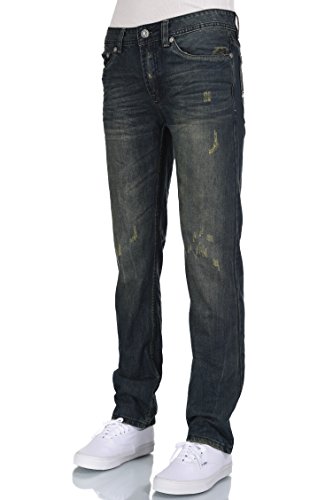 Men Eagle Blue Low Rise Slim Straight Distressed Medium Blue Jeans3