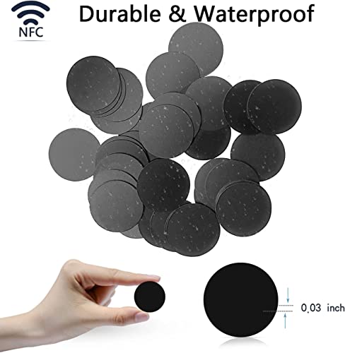 NFC Black Ntag215 Round Cards, Programmable Tag 504 Bytes of Memory, Compatible with All Smartphones and NFC Compatible Devices - Image 3