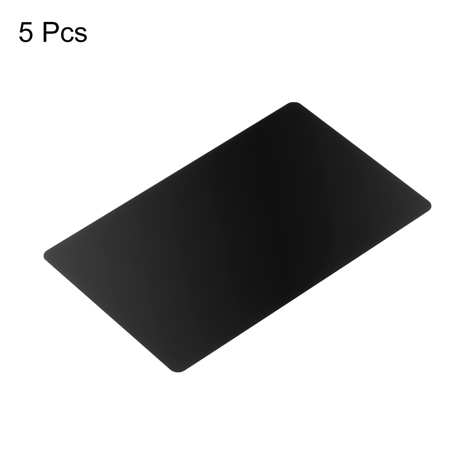 PATIKIL 0.45mm Metal Business Cards, 5 Pack Blank Name Card Laser Engraving Aluminum for DIY Gift Cards Black Matte - Image 3