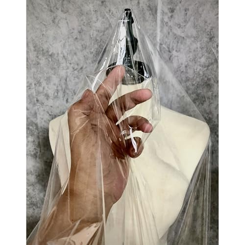Goanilad BU 0.1mm CLORURO DE POLIVINILO Ultra-Transparente TPU Tela Super-Perspectiva Ropa Cortavientos Impermeable Fino Cristal Paño Plástico Envuelto, 1pcs(0.1mm)