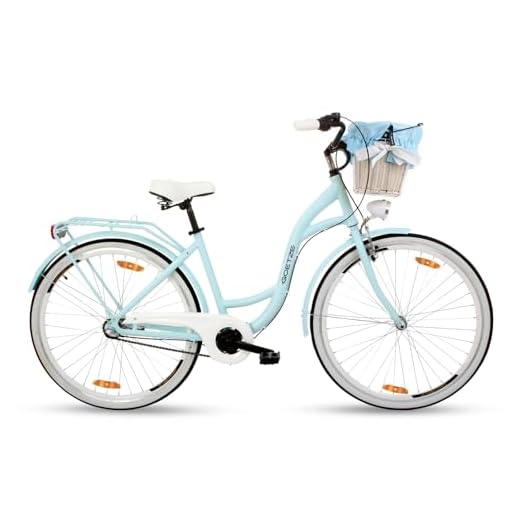 Goetze Style Alu Vintage Retro Citybike Damenfahrrad Hollandrad, 28 Zoll Räder, 3 Gang Shimano Nexus, Tiefeinsteiger, Rücktrittbremsen, Korb mit Polsterung Gratis!