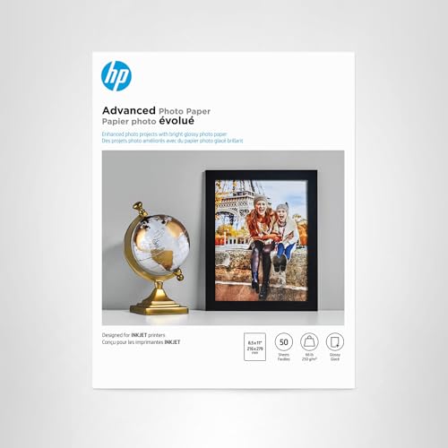 HP Advanced Photo Paper, Glossy, 8.5x11 in, 50 sheets