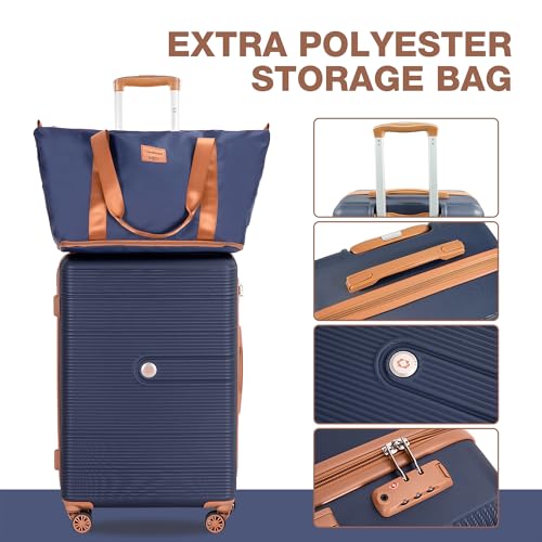 Image of 4-Piece Luggage Sets 16 inch20 inch24 inch28 inch,Suitcases with Double Spinner Wheels and TSA Lock,Hardcase 6 set Luggage with Underseat Duffel Bag