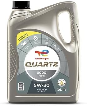 TotalEnergies Quartz 8000 NFC 5W-30 ACEA A5/B5, API SL/CF Fully Synthetic| Engine Oil for Cars (5L)