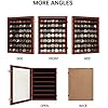 Atsknsk 7 Rows Wooden Military Challenge Coin Holder Display Case Hd Tempered Glass Holds 100 Coins Medal Display Cabinet Shadow Box Removable Shelve